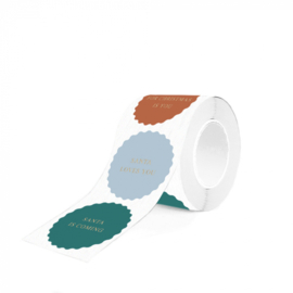 Cadeausticker - Santa Love bright - multi tekst - 9 stuks