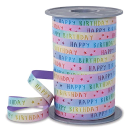 Krullint - Happy Birthday - pastel 10mm - per 5 meter