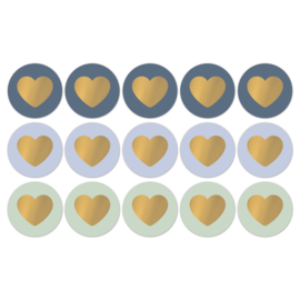 Cadeausticker - Lovely Hearts - cool - 12 stuks