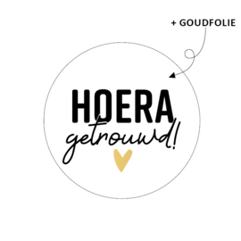 Cadeausticker - HOERA getrouwd! - 10 stuks