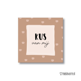 Cadeaulabel - Kus van mij / vierkant - per stuk