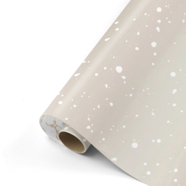 Cadeaupapier - First Snow - champagne/wit - 50cm x 3m