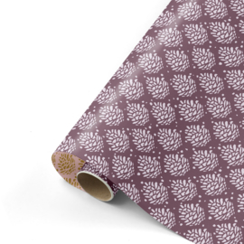 Cadeaupapier - Pinecone Pattern - paars/lila - 50cm x 3m