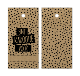 Cadeaulabel - SINT KADOOTJE VOOR - kraft/zwart - per stuk