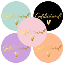 Cadeausticker - Gefeliciteerd! - rol