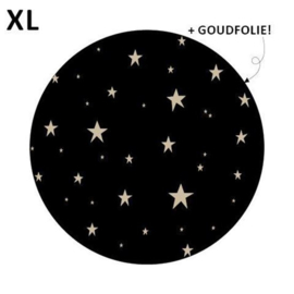 Sticker XL - Stars - zwart/goud - 65mm - 10 stuks