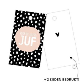 Cadeaulabel - Voor de liefste juf - per stuk