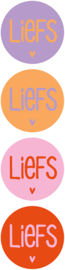 Cadeausticker - Liefs - 4kleur - 12 stuks