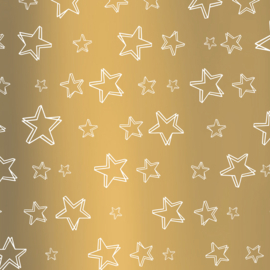 Vloeipapier - Super Stars - goud - 50x70cm - 5 stuks