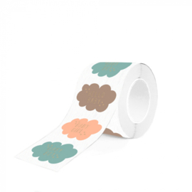 Cadeausticker - Baby Cloud Sweet/Gold - 9 stuks