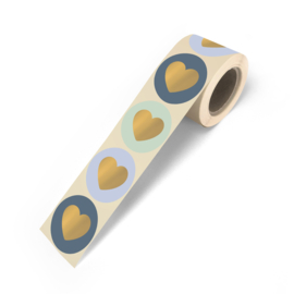 Cadeausticker - Lovely Hearts - cool - 12 stuks