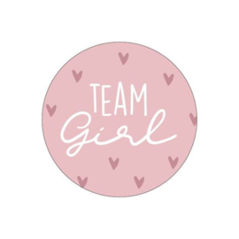 Sticker - Team Girl - roze/wit - 10 stuks