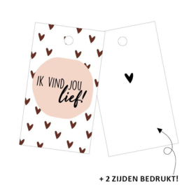 Cadeaulabel - Ik vind jou lief! - per stuk