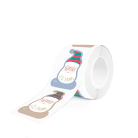 Cadeausticker  - Crazy Santa - 10 stuks