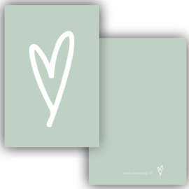 Minikaart - Hart groen - per stuk