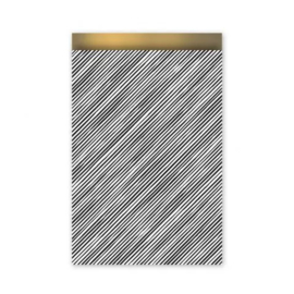 Cadeauzakje - Manual Stripes - zwart/wit/goud - 17x25cm - 5 stuks