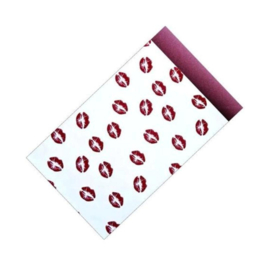 Cadeauzakje - Kiss me Tender - wit/bordeaux - 12x19cm - 5 stuks