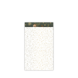 Cadeauzakje - Twinkling Stars - wit/goud - 12x19cm - 5 stuks
