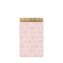 Cadeauzakje - Super Stars - roze/goud - 12x19cm - 5 stuks