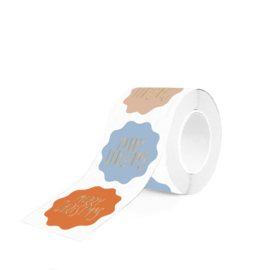 Cadeausticker - Merry Christmas - gold - 9 stuks