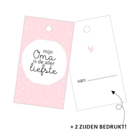 Cadeaulabel - Mijn oma is de allerliefste - per stuk