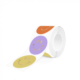 Cadeausticker - Smiley - gold/bright - 9 stuks