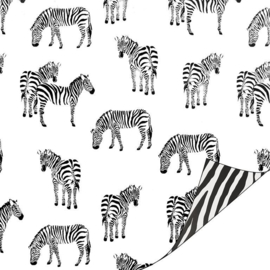 Krullint - Zebra - zwart/wit 10mm - per 5 meter