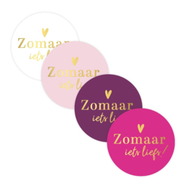 Cadeausticker - Zomaar iets liefs! - kleur - 12 stuks