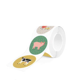 Cadeausticker - Farm Animals - 9 stuks