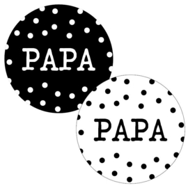 Cadeausticker - PAPA - zwart/wit - 10 stuks