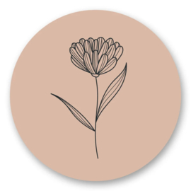 Cadeausticker - Bloem Nude - 10 stuks