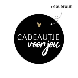 Cadeausticker - Cadeautje voor jou - zwart/wit/goud - 10 stuks