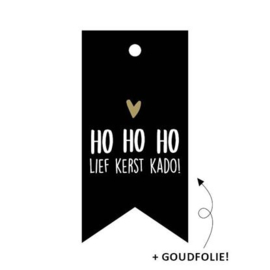 Cadeaulabel - Ho Ho Ho lief kerstkado! - per stuk