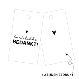 Cadeaulabel - Hartstikke bedankt! - per stuk
