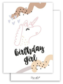 Kaart - Birthday girl/meisje - per stuk