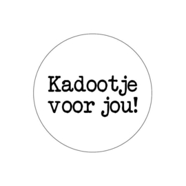 Cadeausticker - OUTLET - Kadootje voor jou! - zwart/wit - 30 stuks