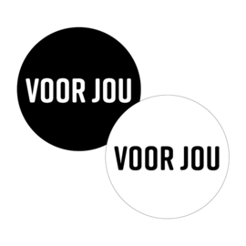 Cadeausticker - VOOR JOU - zwart/wit - 10 stuks