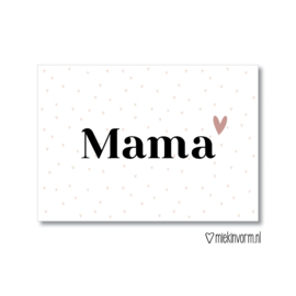 Minikaartje - Mama / hartjes roze - per stuk