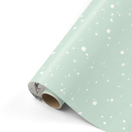 Cadeaupapier - First Snow - mint/wit - 50cm x 3m