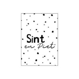 Minikaart - Sint en Piet - zwart/wit - per stuk