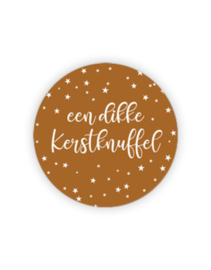 Cadeausticker - een dikke Kerstknuffel - 10 stuks