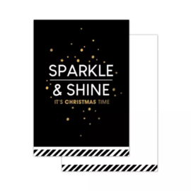 Minikaart - Sparkle & Shine - zwart/wit/goud - per stuk