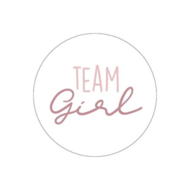 Sticker - Team Girl - wit/roze - 10 stuks