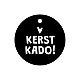 Cadeaulabel - Kerst Kado! - rond - per stuk