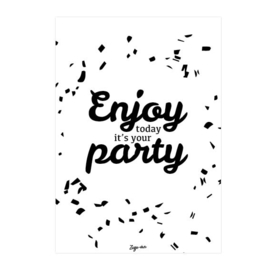 Ansichtkaart - Enjoy today it's your party - per stuk