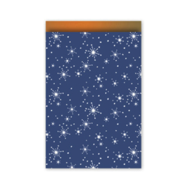 Cadeauzakje - Reach for the Stars - diepblauw/brons - 17x25cm - 5 stuks