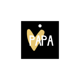 Cadeaulabel - PAPA - zwart/goud/wit - per stuk