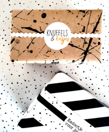 Cadeaupapier - OUTLET - Kraft Splash Black - 30cm x 2m