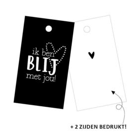 Cadeaulabel - ik ben BLIJ met jou! - per stuk