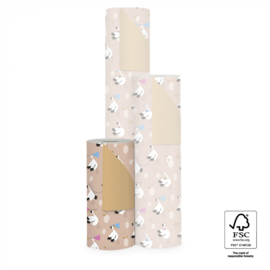 Cadeaupapier - Baby Bird - beige/gold - 30cm x 2m